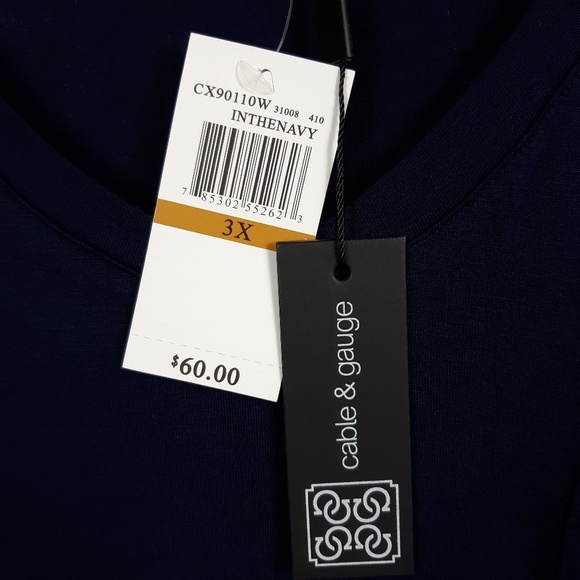 NWT Cable & Gauge V-Neck T-Shirt Size 3X - Picture 7 of 8